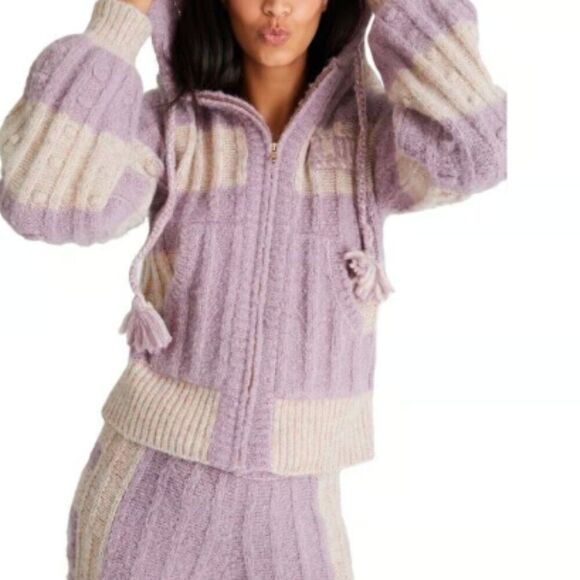 LoveShackFancy Tirzah Zip Up Hoodie Cardigan Sweater Size XL - Picture 1 of 7